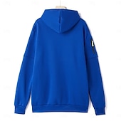 economico Felpa con cappuccio in pile-Per uomo Felpa con cappuccio Felpa con cappuccio a zip intera Felpa con cappuccio in pile Felpa con cappuccio foderata in pile Rosso bordeaux Nero Bianco Blu marino Blu Reale Con Cappuccio Semplice
