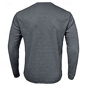baratos Waffle Knit Tee-Men's Waffle Shirt T Shirt Tee Top Long Sleeve Shirt Long Sleeve Crew Neck Spring &amp;  Fall All Seasons Plain Fashion Designer Basic 2 Piece Knitted Multi-pack Casual Vacation Street White+Black Top