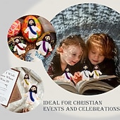 cheap Statues-50/100pcs Little Jesus Figures, Mini Jesus Figurines in Bulk, Christmas Stocking Stuffers Gift Multicolor Tiny Jesus Figures, Miniature Figurines to Hide