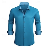 economico camicia da uomo con bottoni-Per uomo Camicia Camicia Estiva Camicia casual Camicia da Spiaggia Camicia con Bottoni Nero Bianco Giallo Rosso Blu reale Manica Lunga Blocco di colori Bavero Vacanza Camicia hawaiana Splice
