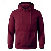 abordables Sudadera con capucha de vellón-Hombre Sudadera Sudadera Con Capucha Sudadera con capucha de lana Negro Blanco Amarillo Rosa Verde Ejército Con Capucha Plano Bolsillo Deporte Casual Diario Ropa de calle Fresco Ropa deportiva