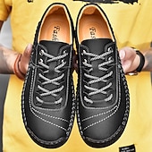 cheap Casual Lace-Up Shoes-Men's Brown Lace-Up Casual Shoes with Stitched Detailing, Comfortable Design for Daily Wear, Outdoor Adventures and Weekend Getaways