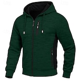 abordables Hoodie Tactique-Homme Sweat à capuche Sweat à capuche zippé intégral Sweat à capuche en polaire Sweat à capuche tactique Noir Blanche Vert Véronèse Rouge Bordeaux bleu marine À capuche Uni Fermeture éclair Sport