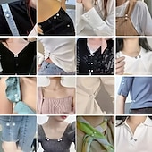 baratos Utensílios para o Lar-9 broches anti-exposição em 3 cores, prendedores de cintura, fechos para roupas, alfinetes de segurança decorativos versáteis para vestidos, blusas e acessórios de moda