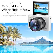 baratos Câmaras, Fotografia &amp; Vídeo-Câmera digital sem espelho com tela flip hd 5k e conectividade móvel wifi, tela ips de 3 polegadas adequada para estudantes de fotografia e videografia.
