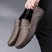 economico Mocassini casual-mocassini da guida color cuoio da uomo: comodi mocassini penny per l'estate, le riunioni all'aperto e gli eventi informali