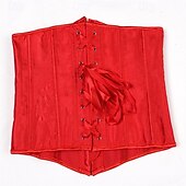 economico Corsetti-Per donna Corsetto modellante per la vita Intimo Modellante Corsetto sexy Moda Dolce Colore Puro Orlo irregolare Senza schiena Vacanza Streetwear Data Senza Maniche Top con spalle scoperte Nero Rosso
