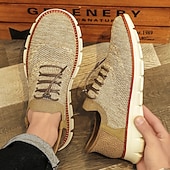economico Sneakers Casual-scarpe da ginnastica Oxford traspiranti da uomo in maglia – scarpe casual leggere con finiture in pelle di vacchetta per camminare, indossare ogni giorno e viaggiare