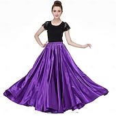 abordables Jupes Latines-Danse latine Jupes Elastique Femme Utilisation Taille moyenne Satin Mat