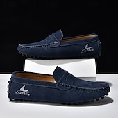 economico Mocassini casual-Per uomo Mocassini &amp; Slip-On Retrò Taglie Forti Camminata Casual Quotidiano PU Confortevole Stivali alti Mocassino Rosso marrone Nero Giallo