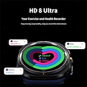 abordables Relojes inteligentes-HD8ultra Reloj inteligente 1.46 pulgada Smartwatch Reloj elegante Bluetooth Monitoreo de temperatura Podómetro Recordatorio de Llamadas Compatible con Android iOS Mujer Hombre Larga espera Llamadas