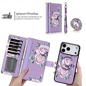cheap iPhone Cases-Phone Case For iPhone 17 Pro Max 17 Air 16 15 14 Pro Max Plus 13 Pro Max Wallet Case Detachable Full Body Protective with Lanyard Retro Genuine Leather