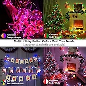 halpa Loma-merkkijono valot-Valot 20M/66FT 200 LED HelmiäTuya Häät Festivaali Sisä- ja Ulkotilassa Piha IP68 Kestävä Värikäs Valosarja Bluetooth APP Kauko-ohjaus Värikäs Nahkajohto Valosarja Usb