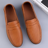 economico Mocassini casual-mocassini da guida color cuoio da uomo: comodi mocassini penny per l'estate, le riunioni all'aperto e gli eventi informali