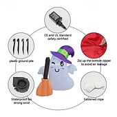 levne Halloween venku-1 ks 1,2 m/4 stopy halloween kouzelný klobouk duch koště led nafukovací vzduchový model vnitřní a venkovní nádvoří zahradní párty atmosféra dekorativní světlo eu/us/uk/au zástrčka