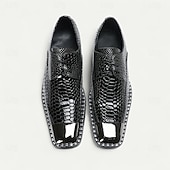 baratos Sapatos Sociais Elementares-Sapatos sociais masculinos de couro legítimo bordô com estampa de cobra e cadarço e biqueira de metal – sapatos da moda para banquetes e coquetéis