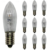 baratos Lâmpadas LED em Forma de Vela-Lâmpadas LED E10 branco quente 10-55 V, adequadas para 17 V, 34 V, 55 V, 0,2 W para arco de vela, arco de vela, luzes de fadas, topo de vela cônico, 2700 K, 10 peças