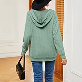 Dames Trui met capuchon Sweatshirt Effen Sport Modieus Casual Lange mouw Capuchon Normale tops Straat Dagelijks gebruik Trekkoord Groen Herfst Winter voordelige Effen tops-Dames Trui met capuchon Sweatshirt Effen Sport Modieus Casual Lange mouw Capuchon Normale tops Straat Dagelijks gebruik Trekkoord Groen Herfst Winter