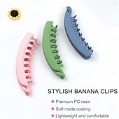 billige Gaver-6-pakning store bananhårspenner sklisikker hestehaleholder for kvinner og jenter i koreansk stil, tykk halvmåneformet hårspenne for hverdagsbruk