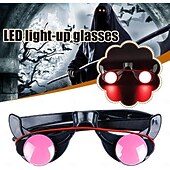 ieftine Cadouri-Ochelari cu ochi roșii strălucitori Accesorii de costum pentru Halloween cu Moartea înfricoșătoare Ochelari iluminate Cadou pentru petrecerea Rave Cadou de Crăciun