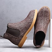 economico Stivali Chelsea-stivali chelsea da uomo color cachi, stile casual e leggero alla caviglia con soffietti elastici, per l'ufficio, le uscite del fine settimana e il comfort quotidiano