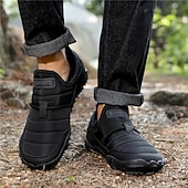 abordables Botas de invierno y nieve-Botas de nieve cálidas de invierno sin cordones para hombre con suela antideslizante, diseño acolchado informal para caminar al aire libre, viajar en climas fríos y uso diario.