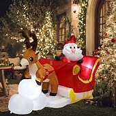 economico luci di Natale all&#039;aperto-slitta di Babbo Natale con renne e luci a LED gonfiabile modello ad aria per interni ed esterni cortile prato atmosfera festiva decorazione oggetti di scena spina UE/USA/Regno Unito/Australia 1,8 *