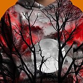 economico Costumi di Halloween per bambini-Halloween Ragazzi 3D Albero Felpa con Cappuccio Manica Lunga Primavera Autunno Moda Streetwear Bambini 4-12 Anni Con cappuccio All&#039;aperto Casuale Quotidiano Vestibilità regolare