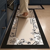 economico Tappeti corridoio-Tappeti da cucina di lusso in terra di diatomee color crema, ampia area, copertura totale, assorbente, resistente all'olio, asciugatura rapida, antiscivolo, tappeto da cucina, decorazione per la casa