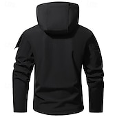 baratos jaqueta esportiva-Homens Casaco exterior Jaqueta Softshell Jaqueta de Trilha Férias Diário A Prova de Vento À Prova-de-Água Bolsos Outono Inverno Tecido Côr Camuflagem Moda Clássico Com Capuz Padrão Cinzento Verde