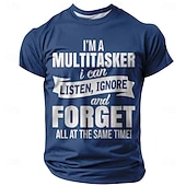 billige Morsomme T-skjorter for menn-Herre Morsom Slang T skjorte Kortermet T skjorte 3D-utskrift Crew-hals Skjorte Mote Daglig Gate Daglig Svart Rød Blå Sommer Vår Klær S M L XL XXL XXXL