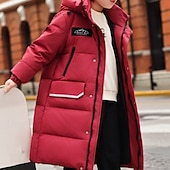 billiga Pojkars dunjacka och parka-Barn Unisex Dunjacka Friluftsjacka Pufferjacka Ytterkläder Ensfärgat Långärmad Håller värmen Vindtät Täcka Utomhus Dagligen Grundläggande Svart Rubinrött Grön Höst Vinter 4 år +