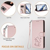 お買い得  その他のスマホケース-電話 ケース 用途 グーグル ピクセル9プロ ピクセル9プロXL Pixel 8 Pro Pixel 8 ウォレットカードケース 全身保護 ストラップ付き カメラレンズプロテクター 猫 レトロ風 TPU PUレザー