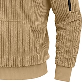 economico Felpa Tattica-Per uomo Felpa con cappuccio Felpa con cappuccio a zip intera Velluto a coste Felpa con cappuccio tattica Nero Bianco Verde militare Rosso Borgogna Con Cappuccio Semplice Testurizzato Sport &amp; Outdoor