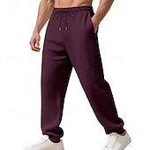 お買い得  スウェットパンツ-男性用 スウェットパンツ ワイドレッグスウェットパンツ ズボン カジュアルパンツ オープンボトムスウェットパンツ ジャカード ドローストリング 弾性ウエスト 平織り 吸汗性 高通気性 全長 スポーツ・アウトドア カジュアル 日常 ファッション ストリートファッション ブラック ホワイト 伸縮性あり