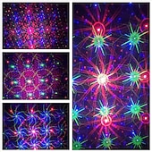 abordables Luces de Navidad-Miniproyector de luces láser RGB para jardín con 32 patrones, ideal para Navidad, fiestas de cumpleaños y exteriores.