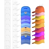 economico Contenitori per abbigliamento-Confezione da 2 organizer per cappelli da baseball, portacappelli adesivo resistente per parete, espositore per cappelli multistrato, ganci per cappelli da parete che possono contenere fino a 18