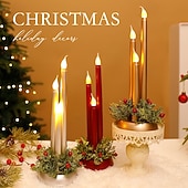cheap Indoor Christmas Lights-3 Pcs Christmas Light Simulation Candlestick Candlestick LED Ornament 30 * 10CM Light Desktop Atmosphere Decorative Light Nightlight AAA Battery Box
