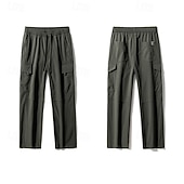 economico Pantaloni cargo-Per uomo Pantaloni Cargo Pantaloni Coulisse Elastico in vita Multi-tasche Semplice Indossabile All&#039;aperto Quotidiano Campeggio &amp; Escursionismo Moda Classico Nero Verde militare