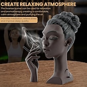 billiga Skulpturer-huvud rökelse brännare svart kvinna, svart dam huvud doft brännare svart kvinnor huvud, huvud rökelse brännare svart kvinna, huvudet rökelse hållare för olika miljöer