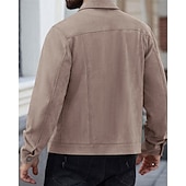 abordables Vestes en Suède Synthétique-Homme Veste Légère Veste en faux suède Veste Décontractée Vacances Quotidien Respirant Avec Poches Printemps Automne Uni Mode Classique Revers Court Chameau Noir Rouge bleu marine Veste