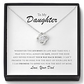 Недорогие События и вечеринки-Ожерелье для моей дочери, рождественский подарок для девочек с коробкой для открыток, подарок на день рождения, сувенир на выпускной, подарок на День святого Валентина от мамы или папы