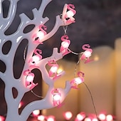 halpa Loma-merkkijono valot-LED kuparilankavalot Pinkki flamingo joulun keijukaisnaruvalo 2m 20LED paristokäyttöinen kirsikkapuun kukkavalot jouluhäät uudet vuosi juhlat syntymäpäivä kotipuutarhakoristukset