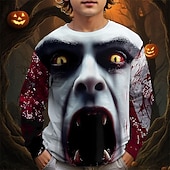 levne Chlapecké halloweenské kostýmy-předvečer Všech svatých Chlapecké 3D Grafika Tričko Košilky Dlouhý rukáv Jaro Podzim Módní Základní Děti 4-12 let Tričkový Venkovní Ležérní Denní Běžný