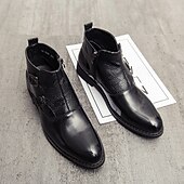levne Dámské boty-Pánské hnědé kotníkové boty s dvojitou přezkou a texturovanými detaily, ideální pro ležérní a poloformální outfity, stylové a pohodlné pro každodenní nošení
