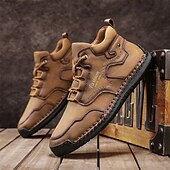 abordables Bottes-Chaussures de travail décontractées kaki pour hommes, baskets d&#039;extérieur à lacets durables avec semelle antidérapante pour la randonnée, le camping, la conduite et les activités quotidiennes