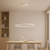 お買い得  リング＆ラウンドデザイン-LED　ペンダント　ライト　40/60/80cm　1ライト　リングサークル　デザイン　調光可能　アルミニウム　塗装仕上げ　豪華　モダン　スタイル　ダイニングルーム　ベッドルーム　ペンダント　ランプ　110-240v　リモコン　調光可能