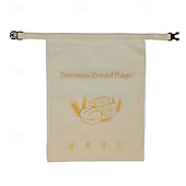 abordables Ustensiles de Pâtisserie-accès large à glissière en coton &amp;Sacs à pain en cire d&#039;abeille pour levain, sacs de conservation des aliments en cire d&#039;abeille réutilisables, sac de conservation des aliments en coton extra large et