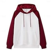 abordables sudaderas basicas hombre-Hombre Sudadera Negro Vino Azul Marino Verde Trébol Azul claro Con Capucha Bloque de color Correa Retazos Bolsillo Deporte Diario Festivos Poliéster Ropa de calle Básico Casual Primavera Otoño Ropa