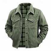 abordables Vestes en Jean-Homme Veste Décontractée Veste en Jean Vacances Quotidien Résistant à l&#039;usure Avec Poches Printemps Automne Uni Mode Classique Revers Régulier Marron Vert Bleu de minuit Veste